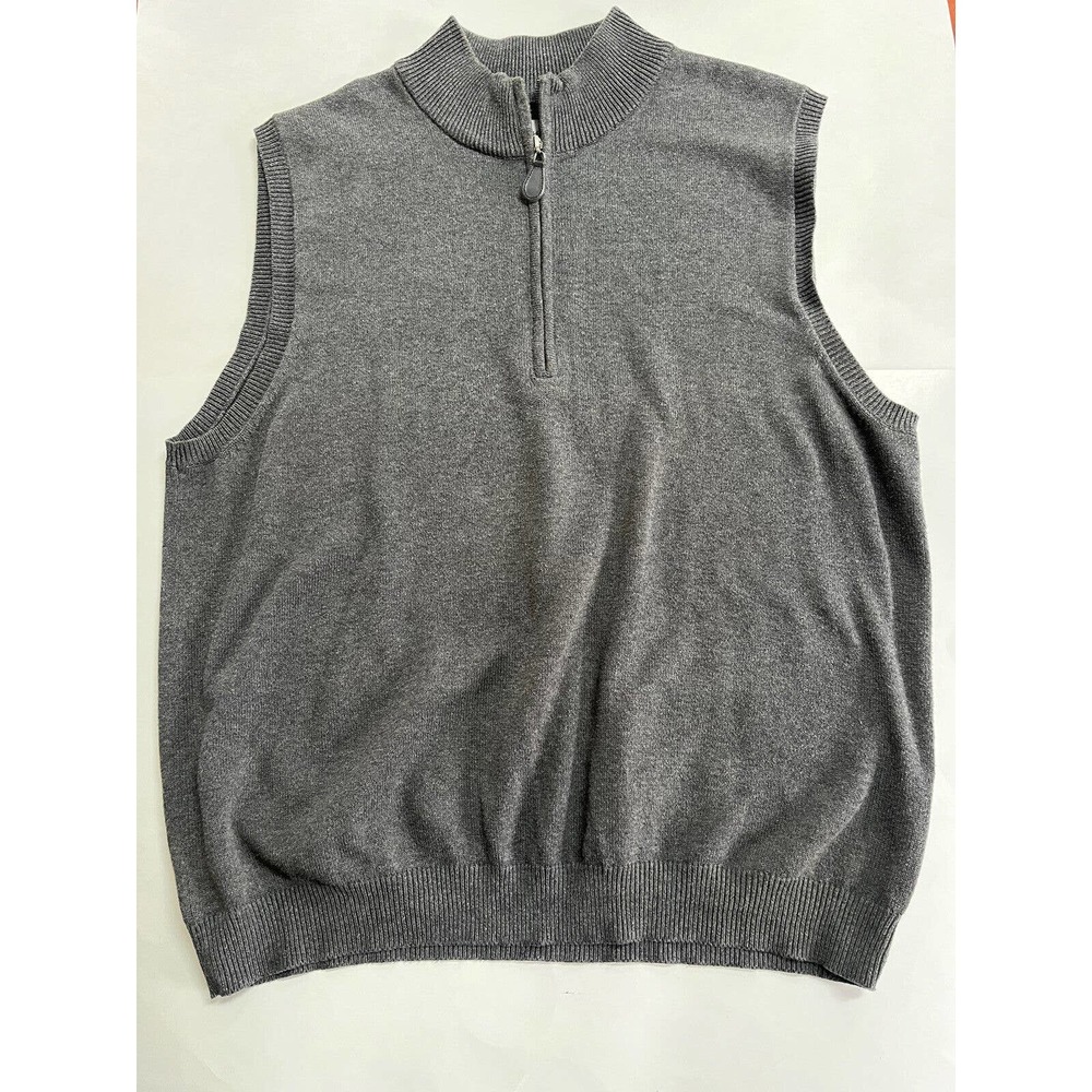 Walter Hagen Golf Sweater Vest Gray Size Large Half Zip